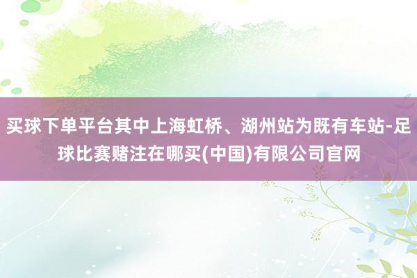 买球下单平台其中上海虹桥、湖州站为既有车站-足球比赛赌注在哪买(中国)有限公司官网