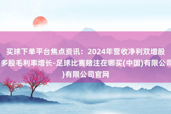 买球下单平台焦点资讯：2024年营收净利双增股来了 多股毛利率增长-足球比赛赌注在哪买(中国)有限公司官网
