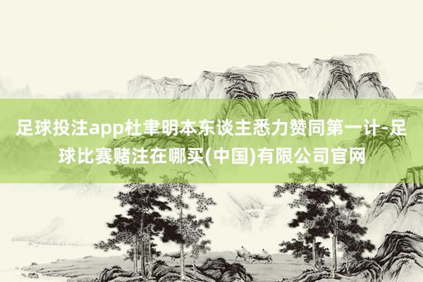 足球投注app杜聿明本东谈主悉力赞同第一计-足球比赛赌注在哪买(中国)有限公司官网