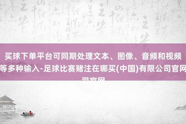 买球下单平台可同期处理文本、图像、音频和视频等多种输入-足球比赛赌注在哪买(中国)有限公司官网