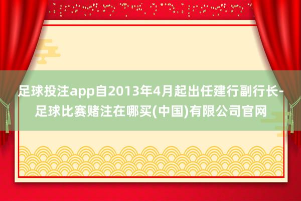 足球投注app自2013年4月起出任建行副行长-足球比赛赌注在哪买(中国)有限公司官网