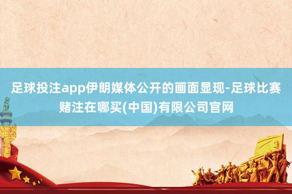 足球投注app伊朗媒体公开的画面显现-足球比赛赌注在哪买(中国)有限公司官网