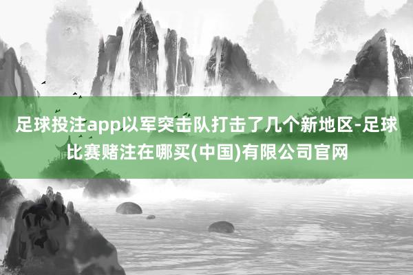 足球投注app以军突击队打击了几个新地区-足球比赛赌注在哪买(中国)有限公司官网