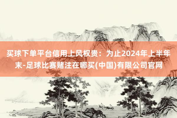 买球下单平台信用上风权贵：为止2024年上半年末-足球比赛赌注在哪买(中国)有限公司官网