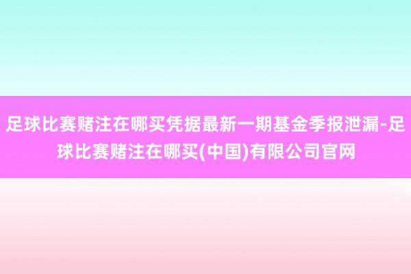 足球比赛赌注在哪买凭据最新一期基金季报泄漏-足球比赛赌注在哪买(中国)有限公司官网