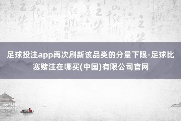足球投注app再次刷新该品类的分量下限-足球比赛赌注在哪买(中国)有限公司官网