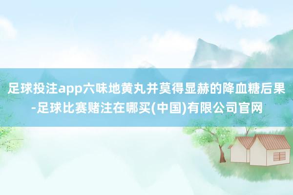 足球投注app六味地黄丸并莫得显赫的降血糖后果-足球比赛赌注在哪买(中国)有限公司官网