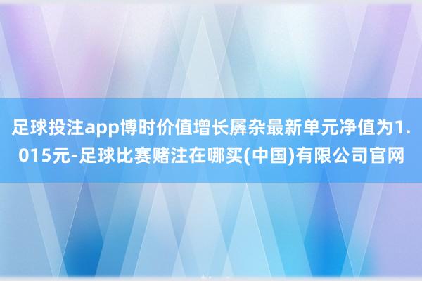 足球投注app博时价值增长羼杂最新单元净值为1.015元-足球比赛赌注在哪买(中国)有限公司官网