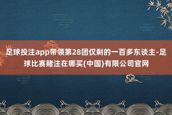 足球投注app带领第28团仅剩的一百多东谈主-足球比赛赌注在哪买(中国)有限公司官网