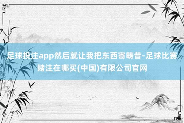 足球投注app然后就让我把东西寄畴昔-足球比赛赌注在哪买(中国)有限公司官网