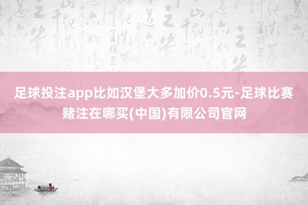 足球投注app比如汉堡大多加价0.5元-足球比赛赌注在哪买(中国)有限公司官网