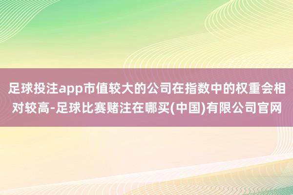 足球投注app市值较大的公司在指数中的权重会相对较高-足球比赛赌注在哪买(中国)有限公司官网