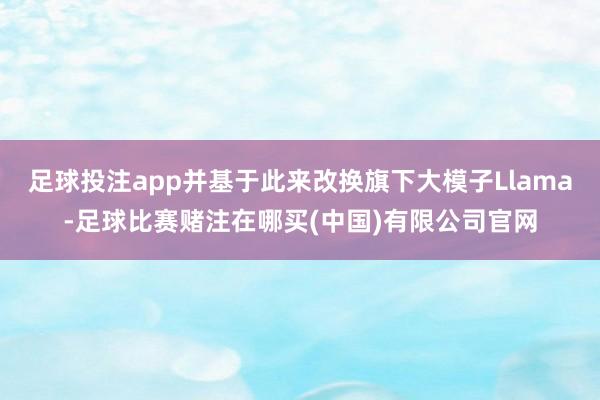 足球投注app并基于此来改换旗下大模子Llama-足球比赛赌注在哪买(中国)有限公司官网