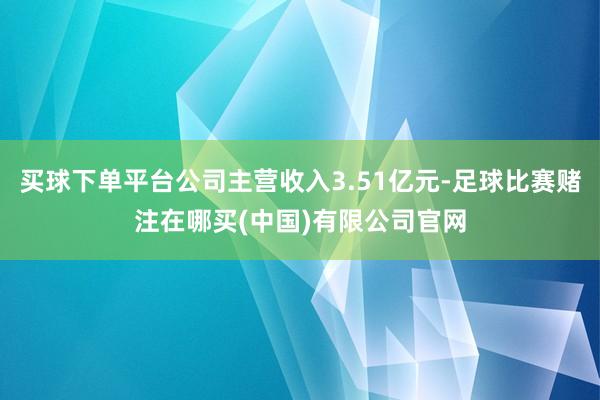 买球下单平台公司主营收入3.51亿元-足球比赛赌注在哪买(中国)有限公司官网