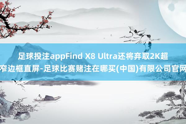 足球投注appFind X8 Ultra还将弃取2K超窄边框直屏-足球比赛赌注在哪买(中国)有限公司官网