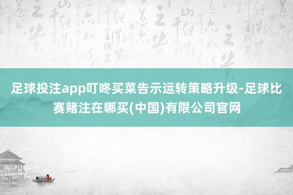 足球投注app叮咚买菜告示运转策略升级-足球比赛赌注在哪买(中国)有限公司官网