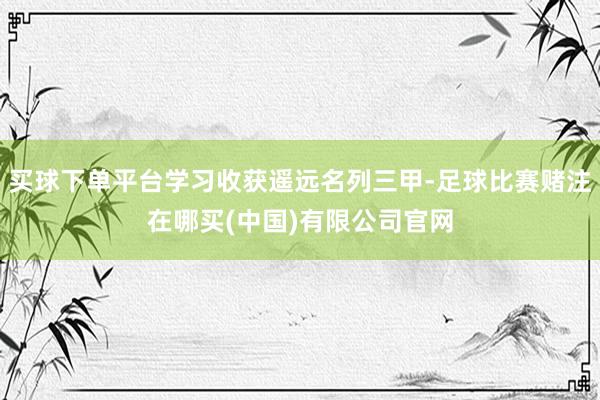 买球下单平台学习收获遥远名列三甲-足球比赛赌注在哪买(中国)有限公司官网