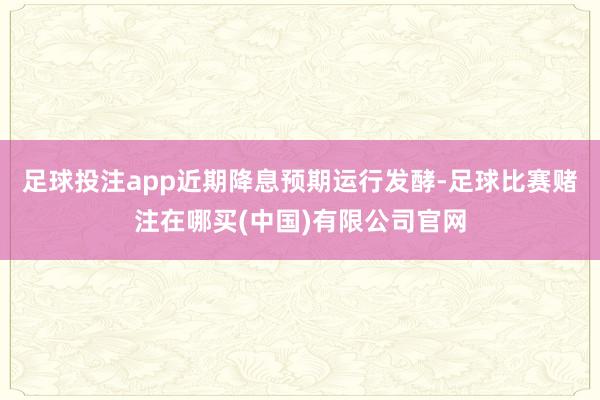 足球投注app近期降息预期运行发酵-足球比赛赌注在哪买(中国)有限公司官网