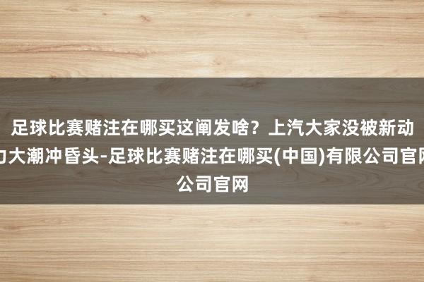 足球比赛赌注在哪买这阐发啥？上汽大家没被新动力大潮冲昏头-足球比赛赌注在哪买(中国)有限公司官网