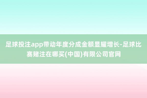 足球投注app带动年度分成金额显耀增长-足球比赛赌注在哪买(中国)有限公司官网