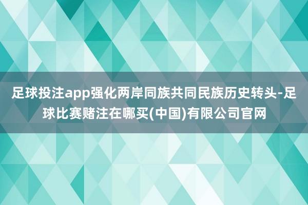 足球投注app强化两岸同族共同民族历史转头-足球比赛赌注在哪买(中国)有限公司官网
