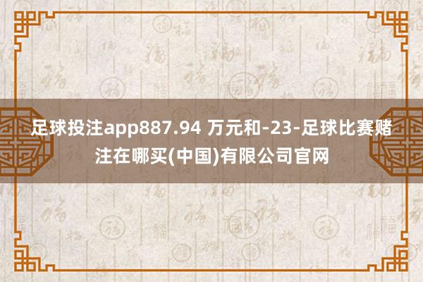 足球投注app887.94 万元和-23-足球比赛赌注在哪买(中国)有限公司官网