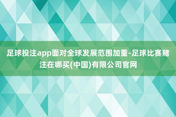 足球投注app面对全球发展范围加重-足球比赛赌注在哪买(中国)有限公司官网