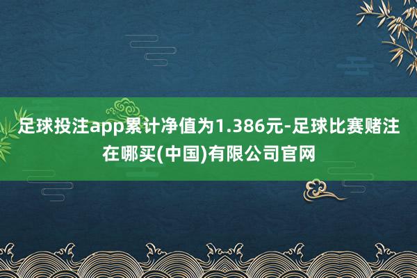 足球投注app累计净值为1.386元-足球比赛赌注在哪买(中国)有限公司官网