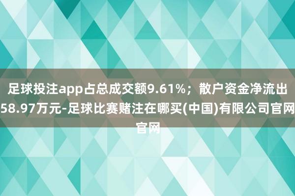 足球投注app占总成交额9.61%;散户资金净流出58.97万元-足球比赛赌注在哪买(中国)有限公司官网