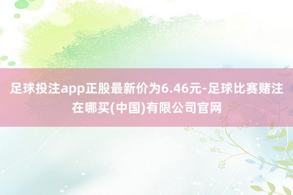 足球投注app正股最新价为6.46元-足球比赛赌注在哪买(中国)有限公司官网