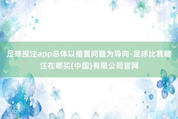 足球投注app总体以措置问题为导向-足球比赛赌注在哪买(中国)有限公司官网