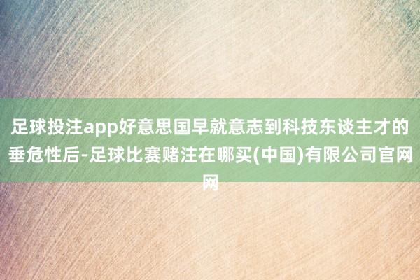 足球投注app好意思国早就意志到科技东谈主才的垂危性后-足球比赛赌注在哪买(中国)有限公司官网