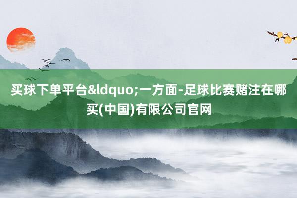 买球下单平台&ldquo;一方面-足球比赛赌注在哪买(中国)有限公司官网