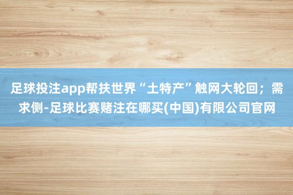 足球投注app帮扶世界“土特产”触网大轮回；需求侧-足球比赛赌注在哪买(中国)有限公司官网