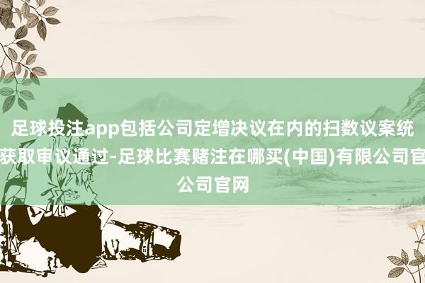 足球投注app包括公司定增决议在内的扫数议案统共获取审议通过-足球比赛赌注在哪买(中国)有限公司官网