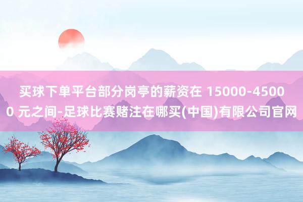 买球下单平台部分岗亭的薪资在 15000-45000 元之间-足球比赛赌注在哪买(中国)有限公司官网