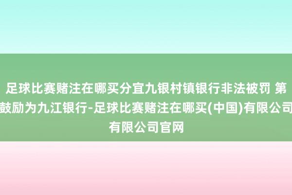 足球比赛赌注在哪买分宜九银村镇银行非法被罚 第一大鼓励为九江银行-足球比赛赌注在哪买(中国)有限公司官网