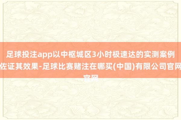足球投注app以中枢城区3小时极速达的实测案例佐证其效果-足球比赛赌注在哪买(中国)有限公司官网
