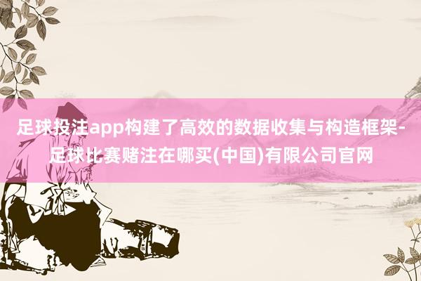足球投注app构建了高效的数据收集与构造框架-足球比赛赌注在哪买(中国)有限公司官网