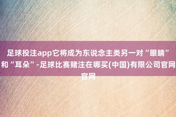 足球投注app它将成为东说念主类另一对“眼睛”和“耳朵”-足球比赛赌注在哪买(中国)有限公司官网