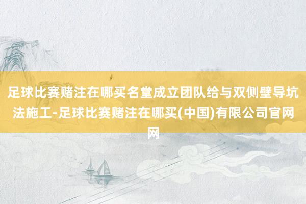 足球比赛赌注在哪买名堂成立团队给与双侧壁导坑法施工-足球比赛赌注在哪买(中国)有限公司官网