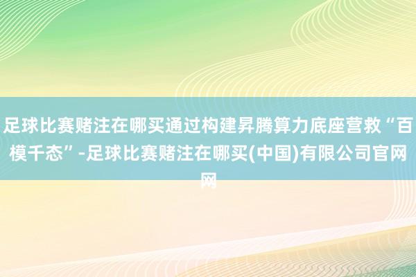 足球比赛赌注在哪买通过构建昇腾算力底座营救“百模千态”-足球比赛赌注在哪买(中国)有限公司官网